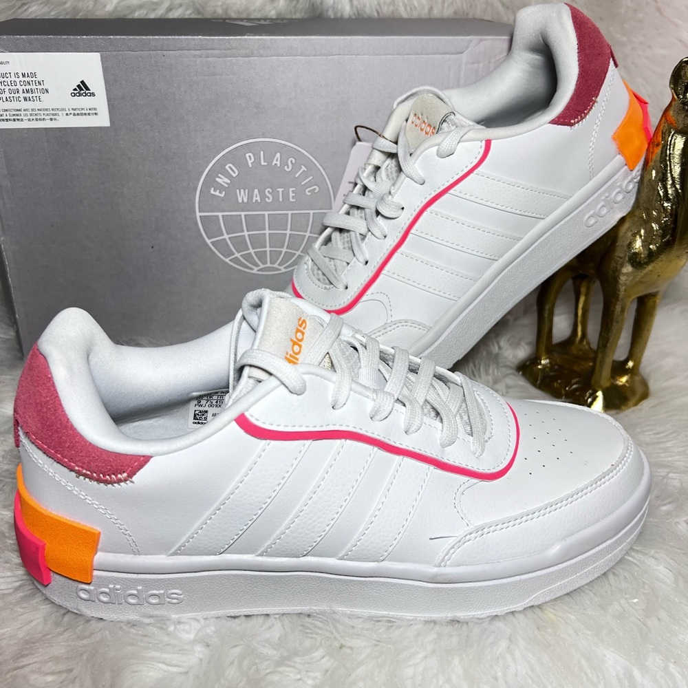 adidas Women's Postmove Sneakers Lace-Up Size 9 White / pink / Org